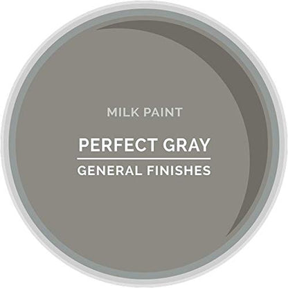 General Finishes Water Based Milk Paint, 1 Pint, Perfect Gray - color: Perfect Gray, size: 16 Fl Oz (Pack of 1)