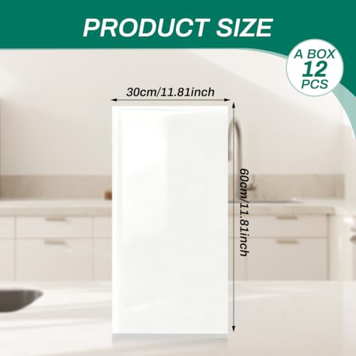 12Pcs Peel and Stick Backsplash Tiles, White Wall Panels, 23.6” x 11.8” - color: Pure White, size: 23.6" x 11.8" x 2.2mm