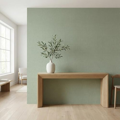 WADILE Grasscloth Peel and Stick Wallpaper 15.7in x 787.4in, Textured Contact Paper for Cabinets, Faux Linen Wall Paper Pull and Stick, Fabric Vinyl Wallpaper Self Adhesive Light Green - color: Light Green, size: 15.7" x 787.4"