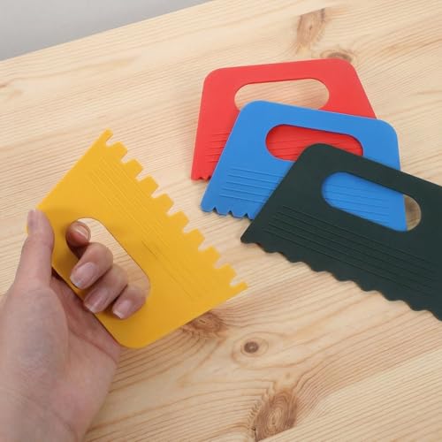 7Pcs Plastic Thickened Scraper, 4 Colors Oil Painting Palette Knife