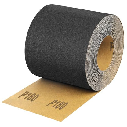 Sandpaper Roll 180 Grit, Wet Dry Sand Paper 3-2/3" Wide 11 Yard - style: 180 Grit