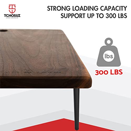 8 Inch Heavy-Duty Metal Furniture Legs 4-Pack Modern Tapered Black - color: Black-straight, size: 8''/20cm