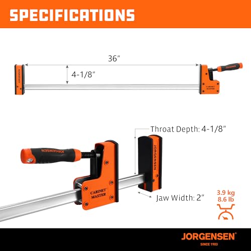 JORGENSEN 36-Inch Parallel Bar Clamps Set, 2200 lbs Load Limit, 2-Pack - size: 36 Inch
