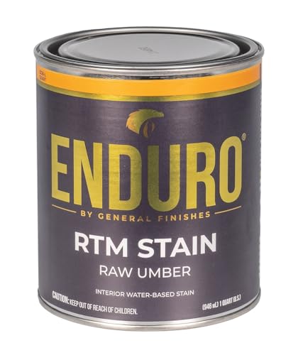 General Finishes Enduro RTM Water Based Wood Stain, 1 Quart, Raw Umber - color: Raw Umber, size: 1 Quart
