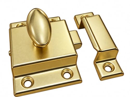 QCAA Oval Turn Cabinet Latch, for Cupboard & Other Furniture, Small, Brass Plated, Made in Taiwan, 1 Pack - color: Brass Plated, size: 1pack-small