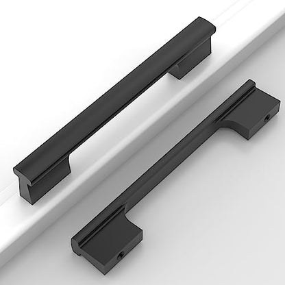 Matte Black Cabinet Handles Kitchen Pulls 5 Inch 12 Pack - color: Matte Black, size: 5 Inch Hole Center
