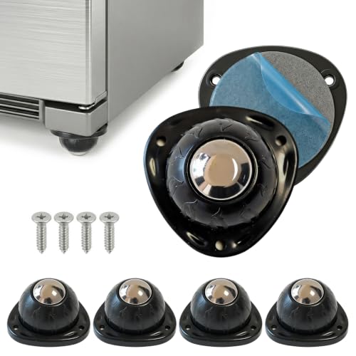 Self Adhesive Caster Wheels: 360° Swivel Bulk Pack (Black, 4pcs) - color: Black, size: 4pcs