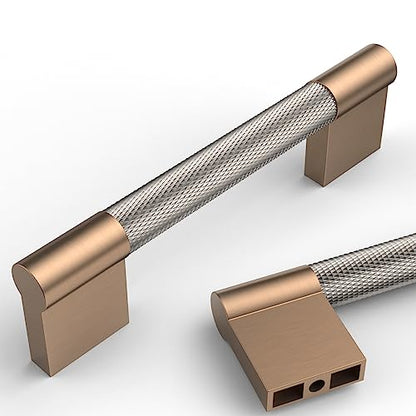 Asidrama 10 Pack 3.75 inch Satin Nickel and Champagne Bronze Cabinet Pulls - color: Nickel-Gold, size: 3.75" Hole Center(96mm)