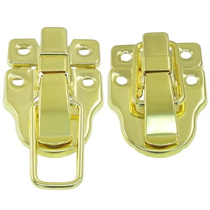 2 Pack Retro Duckbilled Toggle Hasp Latch Gold - color: Gold
