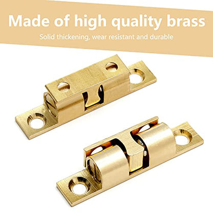 Uenhoy 10 Pcs Solid Brass Dual Ball Tension Latch 2" Gold Tone - color: Gold, size: 50mm, 10pcs