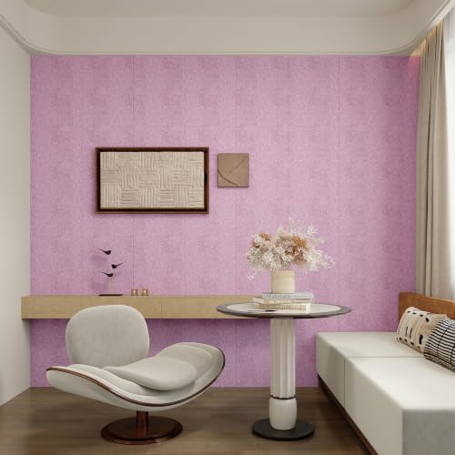 Yutianli 3D Wall Panel Peel and Stick Soundproof Foam Linen Wall Cloth Pink 16.7"x118" Self-Adhesive Decorative Wallpaper Anti-Collision Wall Padding - color: Pink