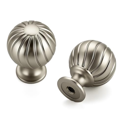 12 Pack Brushed Nickel Cabinet Knobs, 1 Inch Round Dresser Drawer Knobs - color: Brushed Nickel