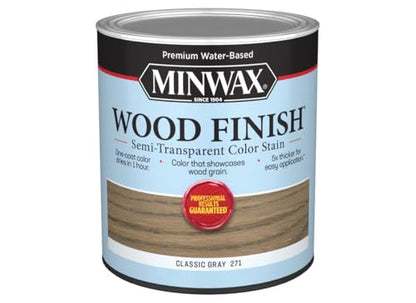 108200000 Wood Finish Stain, Water-Based, Semi-Transparent, Classic Gray, 1-Qt. - Quantity 1