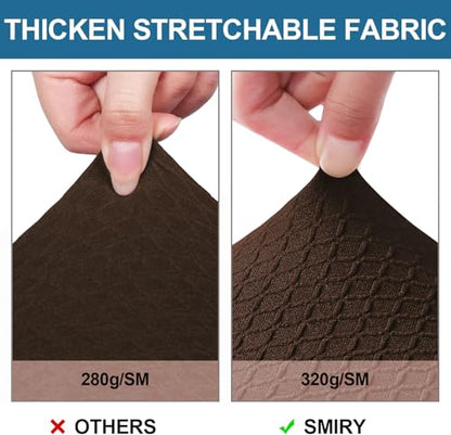 Smiry Waterproof Seat Covers for Dining Room Chairs, Set of 2 - color: Brown, size: Set of 2