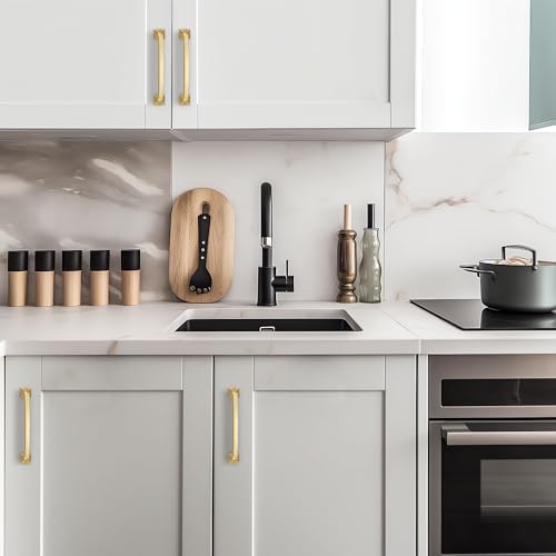 30 Pack Kitchen Cabinet Handles 5 Inch Brushed Brass Cabinet Pulls - color: Brushed Brass, size: 5 Inch Hole Centers