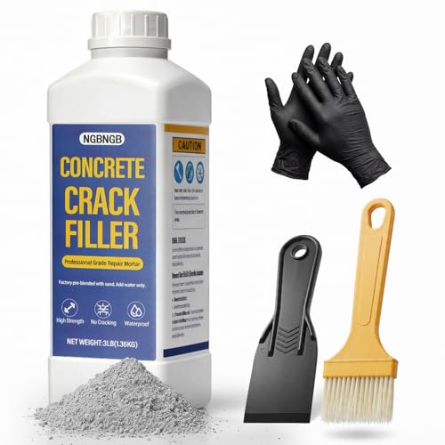 Concrete Crack Filler Heavy-Duty Dry Granular Mortar Repair Kit, 3 lb Gray - size: 3 LB