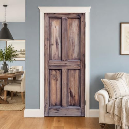 arricraft 2 Sheets Self-Adhesive Door Sticker, 31.5x78.7inch Dilapidated Wooden Doors Pattern Door Murals Stickers PVC Removable Wallpaper Decoration for Bedrooms Living Room - style: Dilapidated Wooden Door