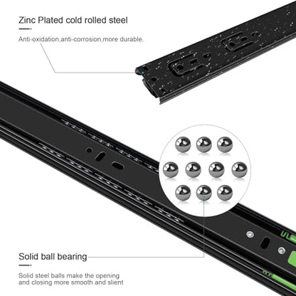 22 inch Soft Close Drawer Slides 6 Pairs Ball Bearing Full Extension Cabinet Drawer Slides 3 fold, Side Mount, 100 LB Capacity Heavy Duty Drawer Slide 22" Black - size: 22inch(550mm), style: Black-6