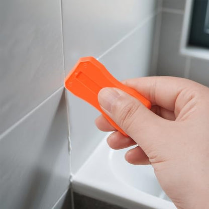 ZZRANYE Orange Caulking Tool Kit 3PCS, Silicone Finishing Tool Set with Multi-Edges for Sealing Grout, Caulk Smoothing & DIY Crafts, Reusable Caulk Remover Tools Sealant Finishing Grout Scraper