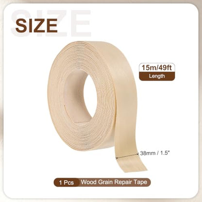 uxcell 1.5" x49 ft Veneer Edge Banding, Pre-Glued Iron on, Birch - color: Birch, size: 1.5" x 49 ft