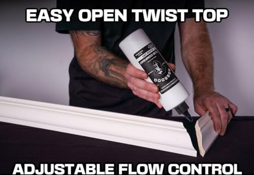 BOSSDOG Clear Dry Wood Glue, Strong Bond, Fast Drying, Cutting Board Safe, Dries Clear, Carpentry Projects, DIY Home Repair, Woodworking, Furniture Repair. Large Bottle, Made by a Maker, for Makers