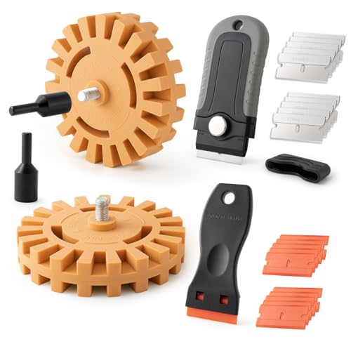 Gomake Eraser Wheel Decal Remover Tool Kit Rubber Eraser Wheel for Drill - size: 2 Pack Slotted