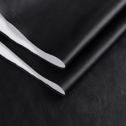 Faux Leather Vinyl Upholstery Fabric by The Yard 1.3mm Thick 1 Yard 55"x36" - color: Black, size: 1 Yard