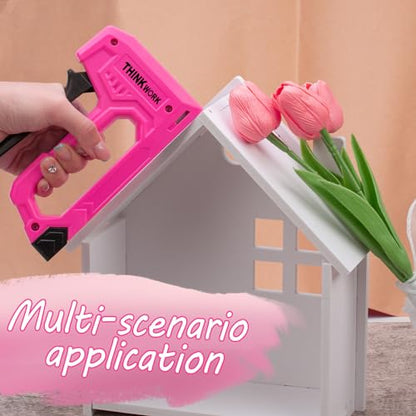 THINKWORK Light Duty Staple Gun - Upholstery Staple Gun for Wood - color: Pink