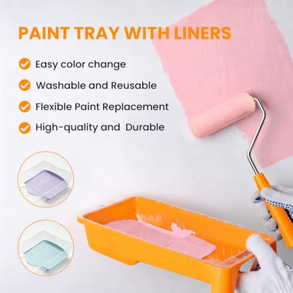 Mister Rui Paint Roller Kit with Sponge Applicators for All-in-One Paint