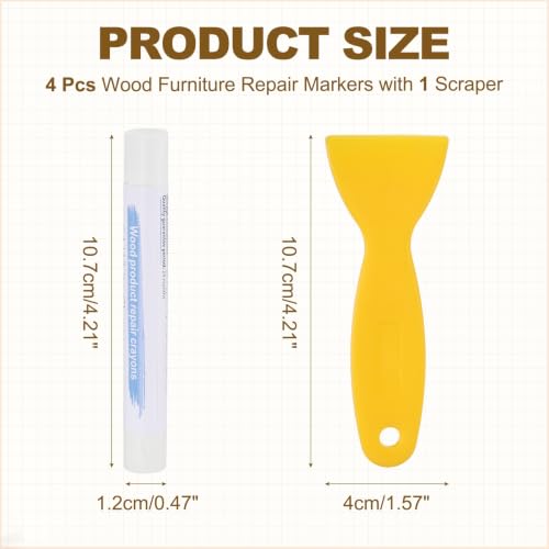 PATIKIL 4Pcs Wood Furniture Repair Markers with Scraper, White - color: White