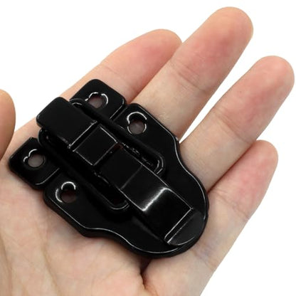 2 Pack Retro Duckbilled Hasp Latch, Black Style - color: Black