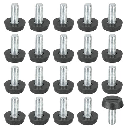 PATIKIL 20 Pcs M8 x 20mm Thread Adjustable Furniture Levelers, Furniture Feet Levelers Screw on Steel Screw in Threaded Leveling Feet Glides for Table Chair Cabinet Patio Legs - size: M8 x 20mm