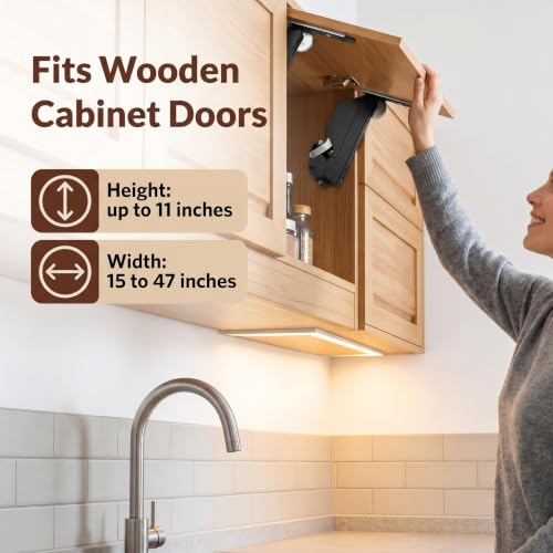 2Pack Adjustable Cabinet Door Lift Support,Soft Close Lid Support Hinge