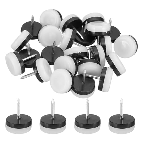 PATIKIL 0.87" Dia Chair Slides 24Pcs Nail on Furniture Glides White - color: White, size: 0.87"
