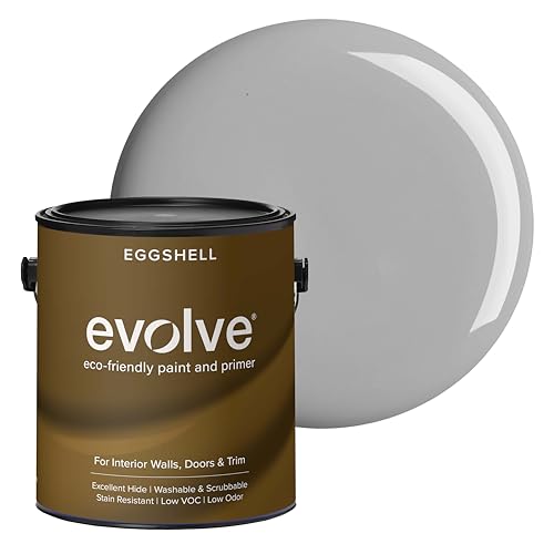 EVOLVE Paint & Primer: Environment-friendly, Low Sheen with One-coat Coverage for Interior & Exterior surfaces (Graphite Gray, 1-Gallon) - color: Graphite Gray, size: 128 Fl Oz (Pack of 1)