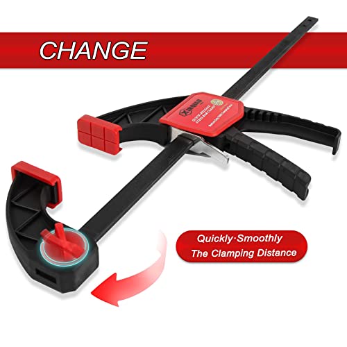 XINQIAO Bar Clamps for Woodworking 12 Inch (2) Wood Clamps Set, One-Handed Spreader with 150 LBS for Stable and Reliable Fixing Solutions - size: 2PC 12IN