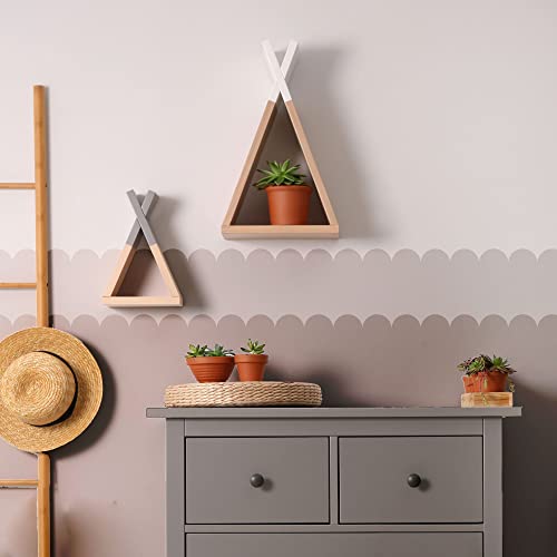 Border Reusable Plastic Wall Stencil // Frill - SEMICIRCLES 10 // Art Craft Mylar Template (17.7"x37.4") - color: Frill Semicircles 10, size: 45x95cm