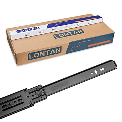 LONTAN 2 Pairs Black Soft Close Drawer Slides 18 Inch Heavy Duty Runners - color: Black, size: 18 Inch