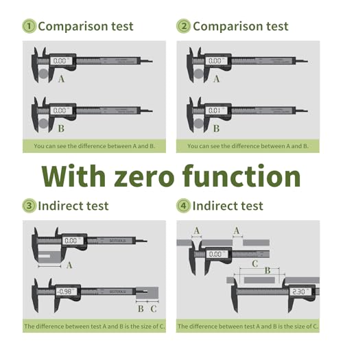 Digital Caliper 0-6" Measuring Tool, Micrometer Caliper with Auto-Off Feature, Interchangeable Between inches and millimeters for Jewelry Measurement and 3D Printing