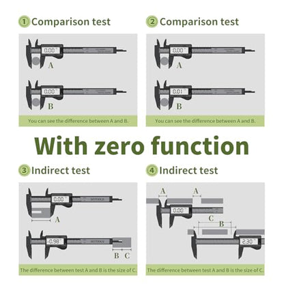 Digital Caliper 0-6" Measuring Tool, Micrometer Caliper with Auto-Off Feature, Interchangeable Between inches and millimeters for Jewelry Measurement and 3D Printing
