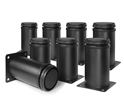 Stainless Steel Adjustable Furniture Legs 4 Inch - Black - 8pcs - color: Black, size: 4"