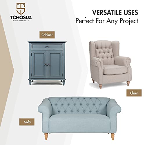6 inch Solid Wood Furniture Spool Legs with Gold Caps, 4PCS Walnut - color: Walnut, size: 6"/ 15cm