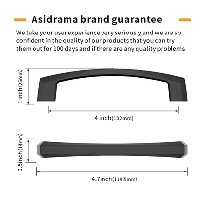 Asidrama 10 Pack 4 inch Matte Black Kitchen Cabinet Handles - color: Matte Black, size: 4" Hole Center(102mm)