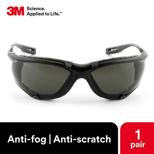 3M Safety Glasses, Virtua CCS, Anti-Fog Gray Lens, Black Frame, ANSI Z87 - color: Gray Lens, Black Frame With Foam Gasket, size: 1 Count (Pack of 1)