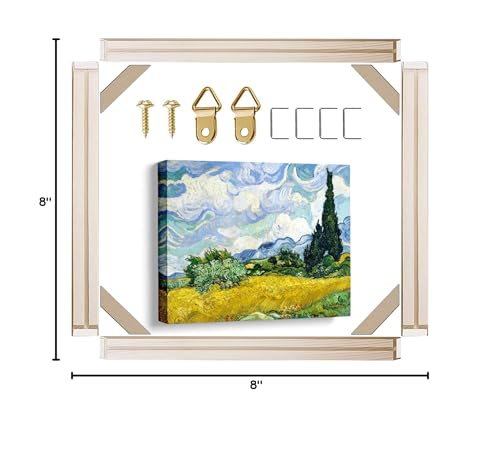 Canvas Stretcher Bars 8x8 Inch Frame Kit, Available in 25+ size Wood Stretcher Bars for Home and Office, Gallery Wrap Wall Arts Supply for Oil Painting, Poster, Picture & Paint by Numbers - size: 8" x 8"