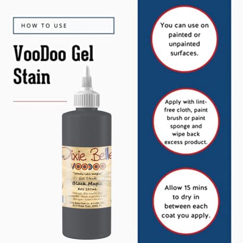 Dixie Belle Voodoo Gel Stain - Black Magic (8oz) - color: Black Magic