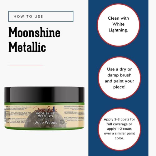 Dixie Belle Paint Company Moonshine Metallics - Deep Woods (4oz) - color: Deep Woods, style: 4 Fl Oz (Pack of 1)