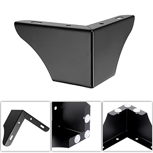 OwnMy 4PCS Metal Furniture Legs 3 Inch Black Sofa Legs Dresser Legs - size: 3 Inch