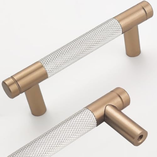 24 Pack 3 Inch 76 mm Bar Cabinet Pulls Bronze and Nickel Knurled Handles for Bronze and Nickel Drawer Pulls Cupboard Aluminum Handles - color: Bronze and Nickel, size: 3 Inch