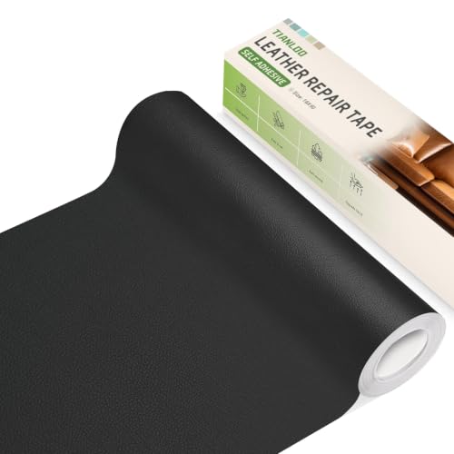 TIANLDD Leather Repair Tape,16 x 80 Inches Self Adhesive Leather Repair Patch，Leather Repair Kit for Furniture，Couches,Car Seats,Cabinets,Handbags(Black-Litchi Grain) - color: Black-Litchi Grain, size: 16" x 80"